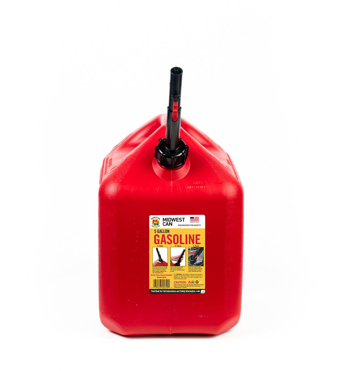 Gas Can: 5 Gal Capacity, Self, Red Gas Can: 5 Gal Capacity, Self, Red